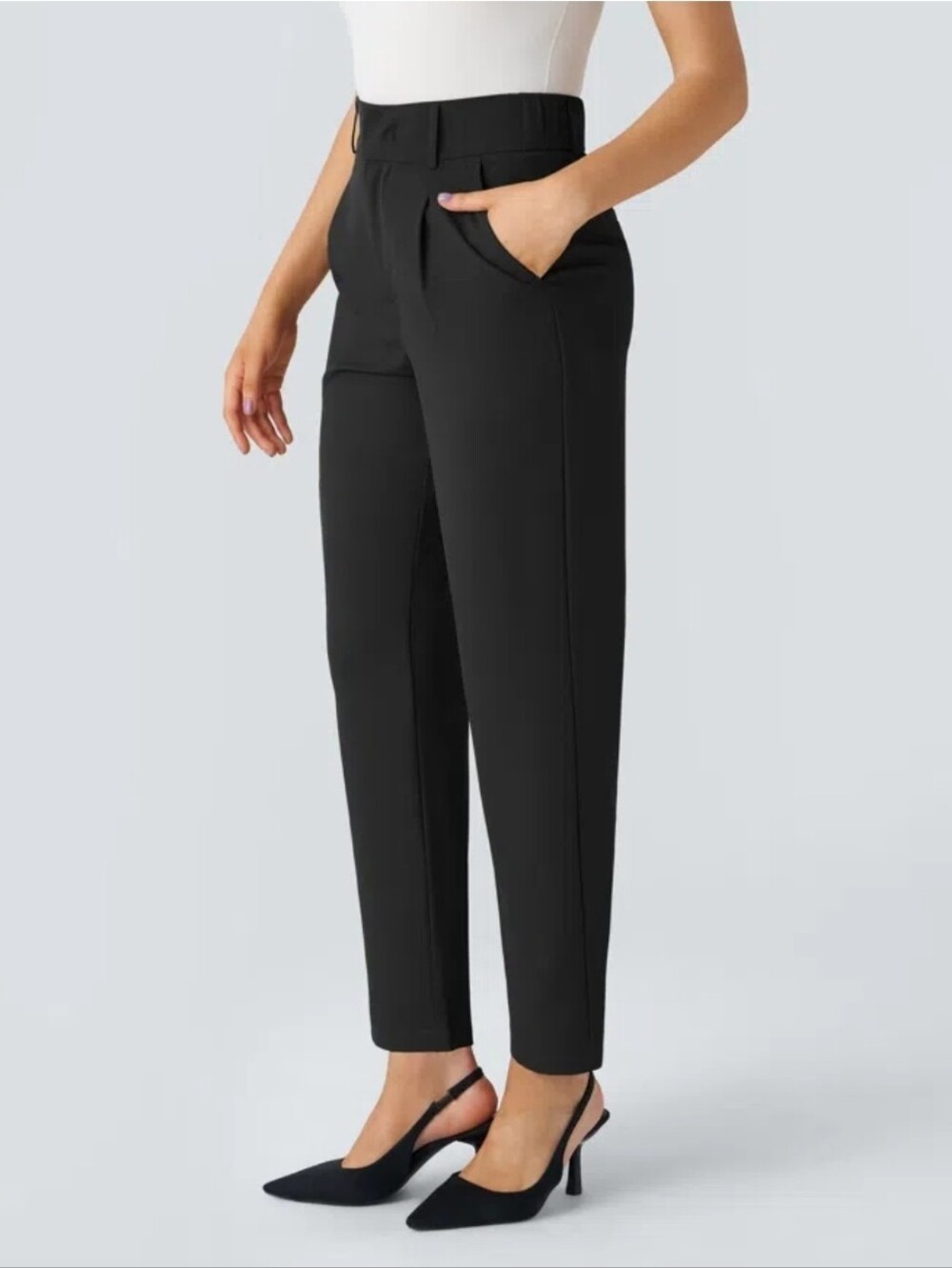 NWOT Halara Flex™ High Waisted Pocket Solid Work Tapered Pants XL Reg (203B8)